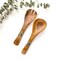 Natural Wood Salad Servers Set of 2 with Hand-Carved Olive Wood and Batik Bone Inlay
